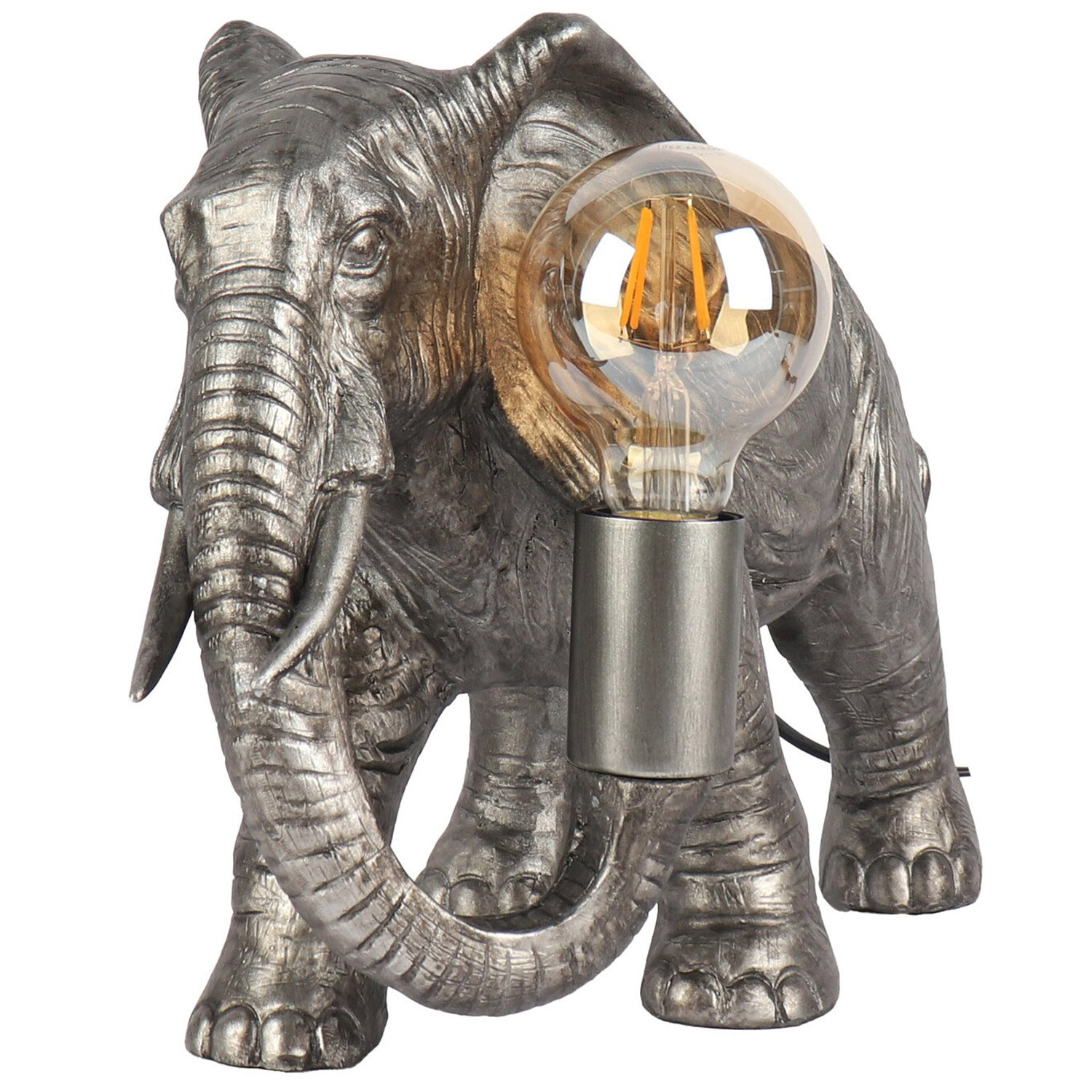 Elijah Elephant Table Lamp Silver Image 3