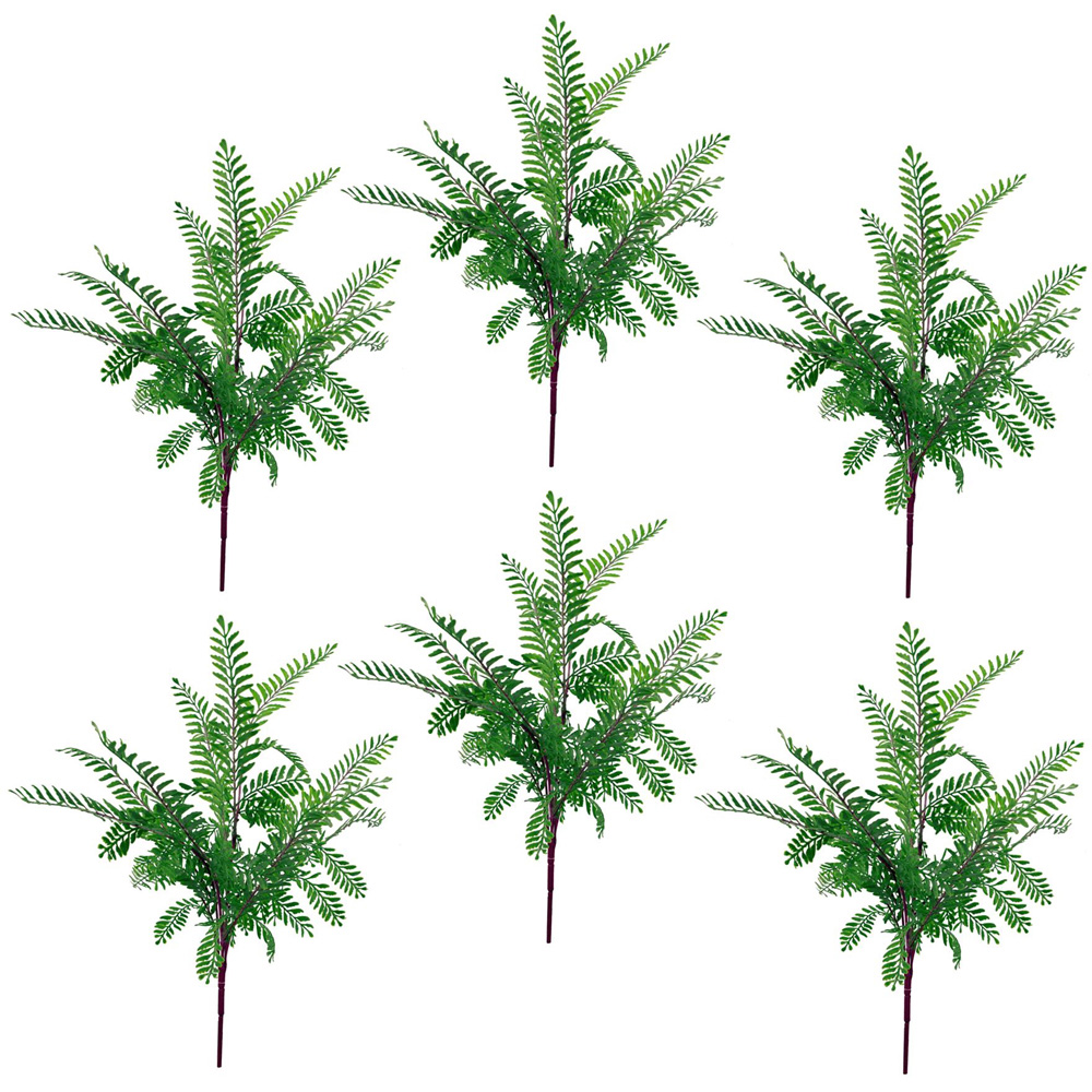 Leaf Dark Green Himilayan Maidenhair Fern Bush Artificial Plant 55cm 6 Pack Image 1