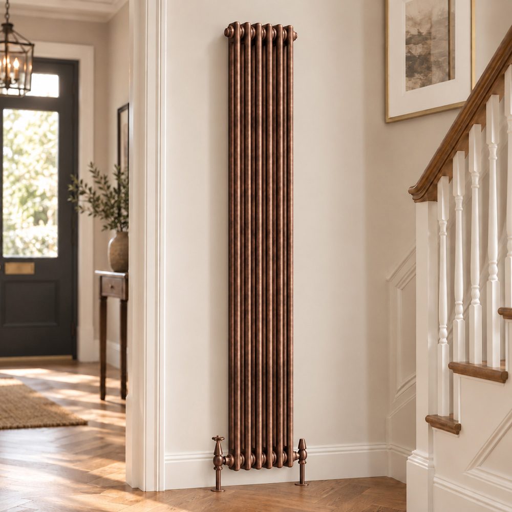 Go Bathrooms Clarence Antique Copper 2 Column Radiator 1800 x 290mm Image 2