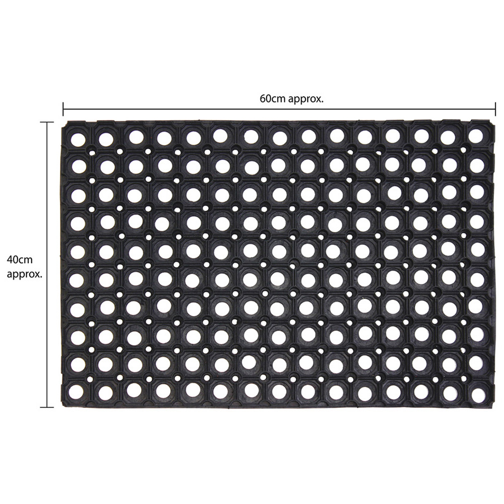 JVL Rondo Rubber Scraper Door Mat 40 x 60cm 2 Pack Image 9