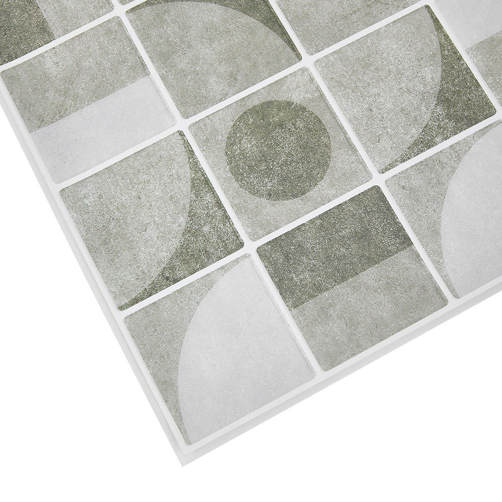 Living and Home Geometric Retro Camel Peel and Stick Wall Tile Sticker 10 Pack Image 6