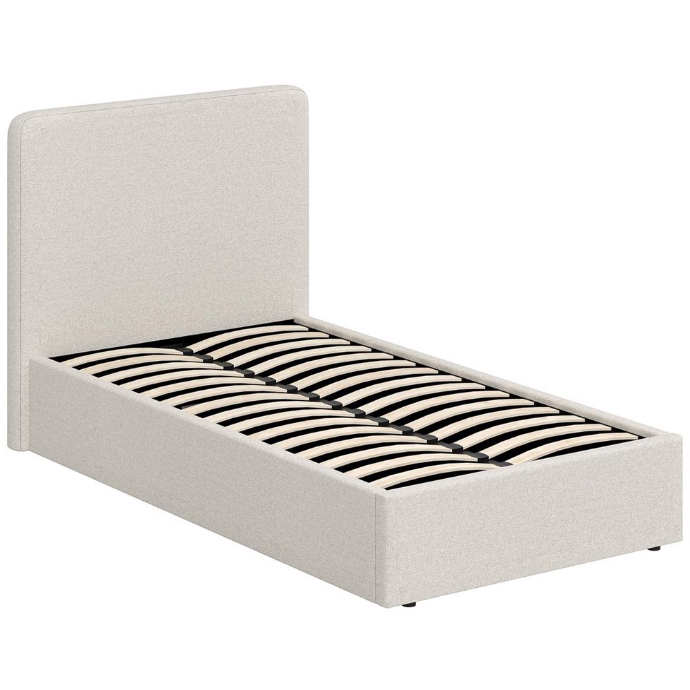 FWStyle Single Beige Upholstered Lift Up Ottoman Bed Frame Image 6