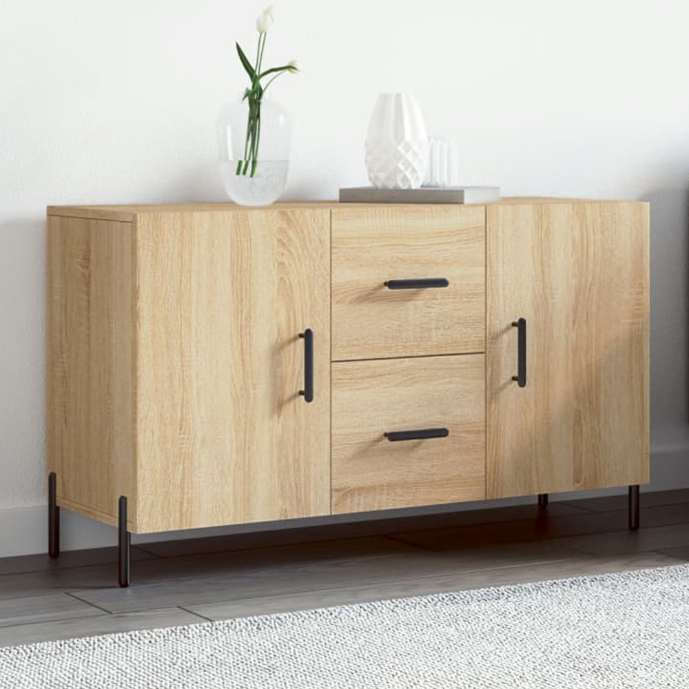 vidaXL 2 Door 2 Drawer Sonoma Oak Sideboard Image 1