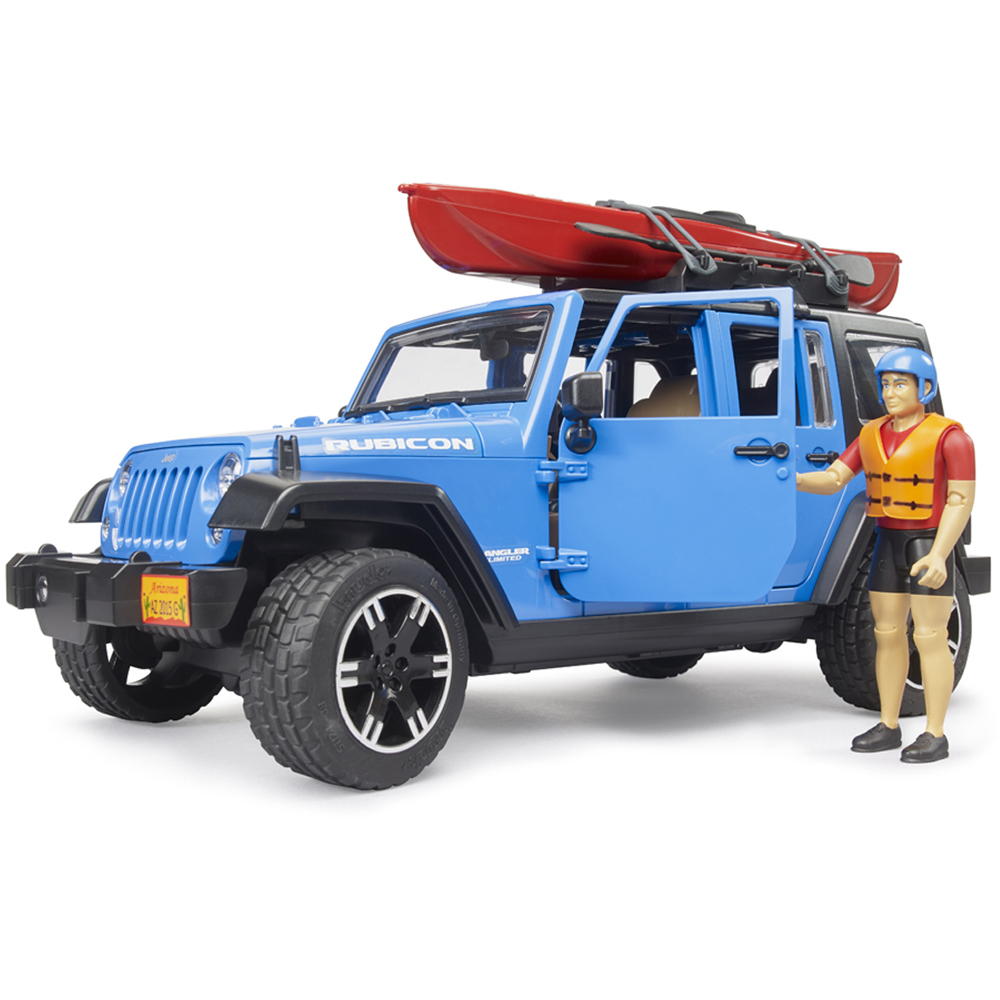 Bruder Kids Jeep Wrangler Unlimited Rubicon with Kayak and Kayaker Playset Model Image 3