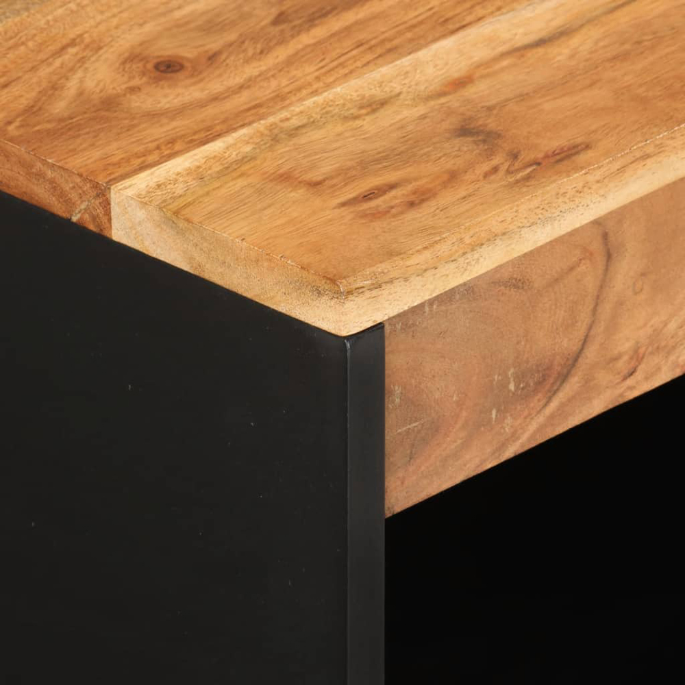 vidaXL 2 Door Single Shelf Solid Acacia Wood Sideboard Image 6