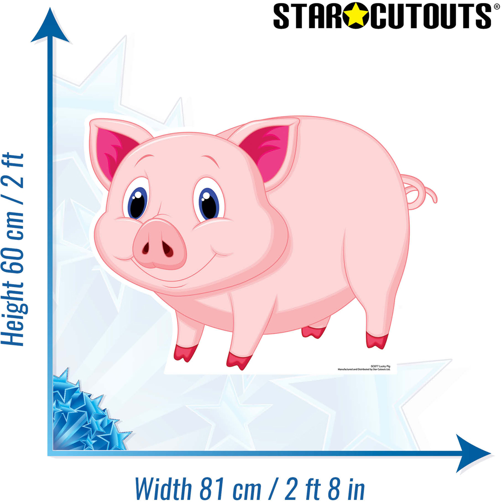 Star Cutouts Lucky Pig Glücksschwein Christmas Cardboard Cutout 2ft Image 4
