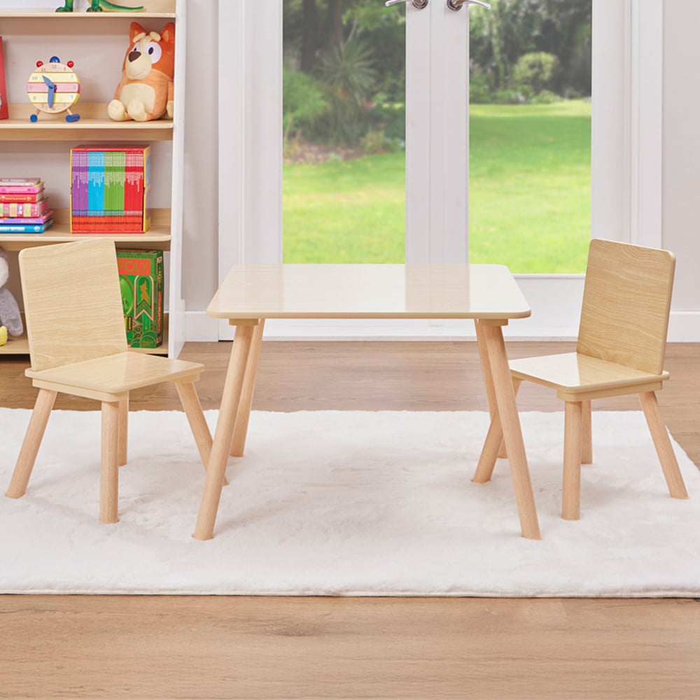 Liberty House Toys Kids 2 Seater Table Natural Wood Image 1
