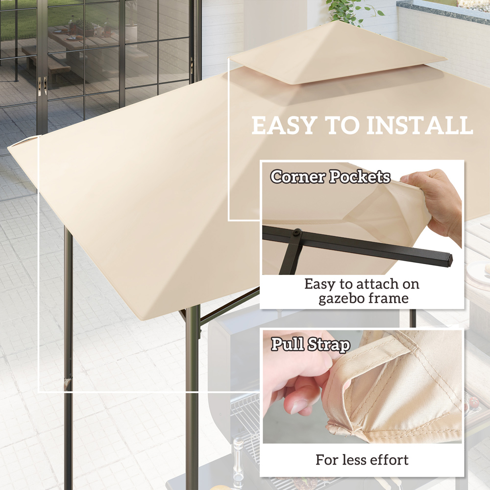 Outsunny 1.5 x 2.4m Beige Gazebo Canopy Replacement Image 7