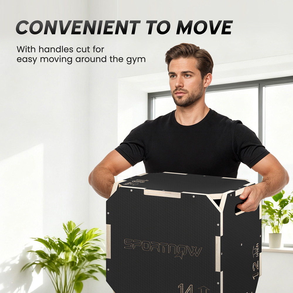 SPORTNOW Non-Slip Corner-free Wooden Plyo Box 31 x 36 x 41cm Image 7
