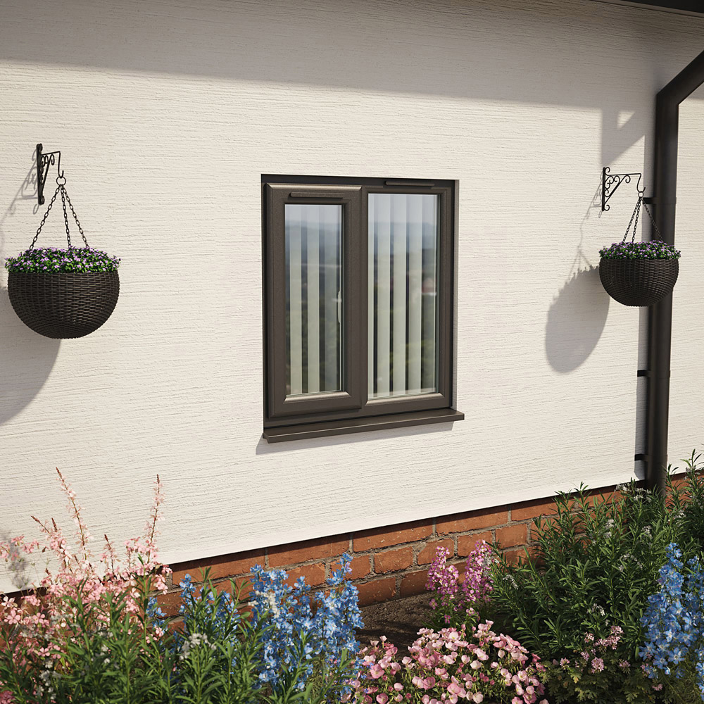 Crystal Black and White LH Side Hung Next to a Fixed Clear Double Glazed Window 905 x 965mm Image 2
