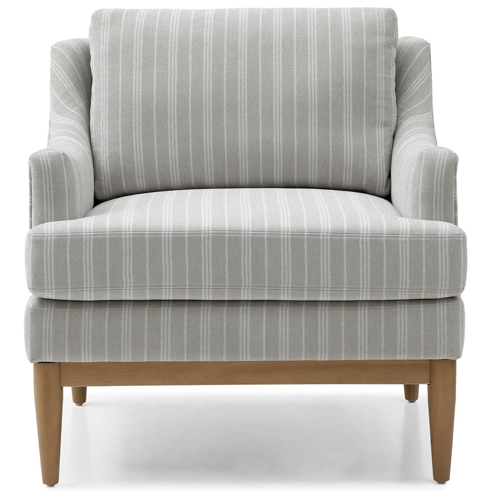Brody Natural Strip Chenille Padded Back Armchair Image 2