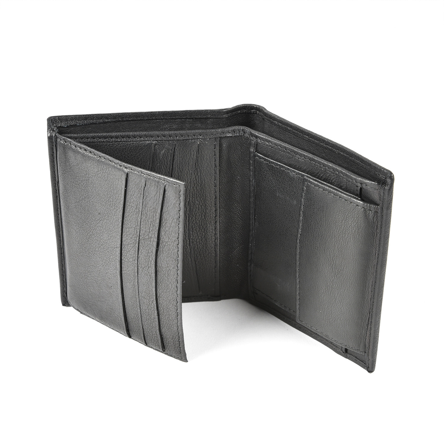 Clasp-Free Leather Wallet - Black Image 2