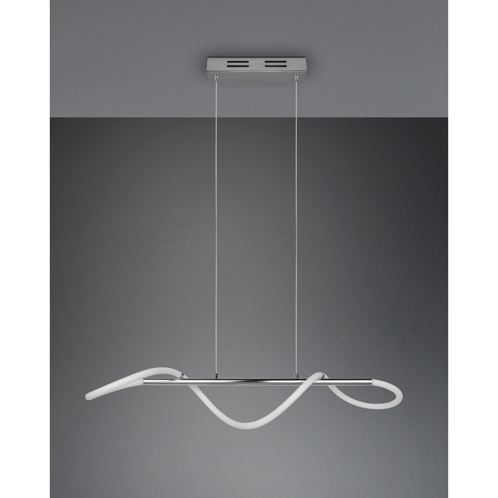 TRIO Argos Chrome and White LED Pendant Light Image 7