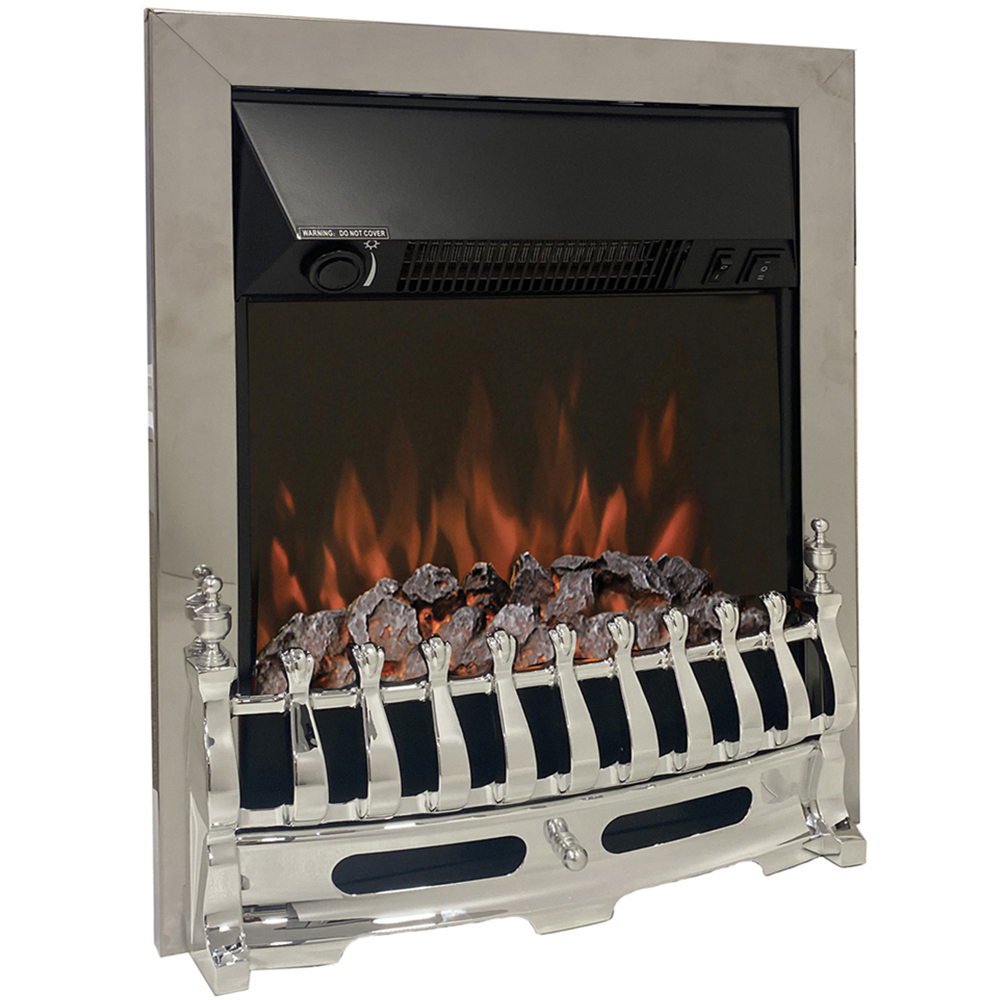Be Modern Bayden Chrome Inset Electric Fireplace 2kW 16 inch Image 1