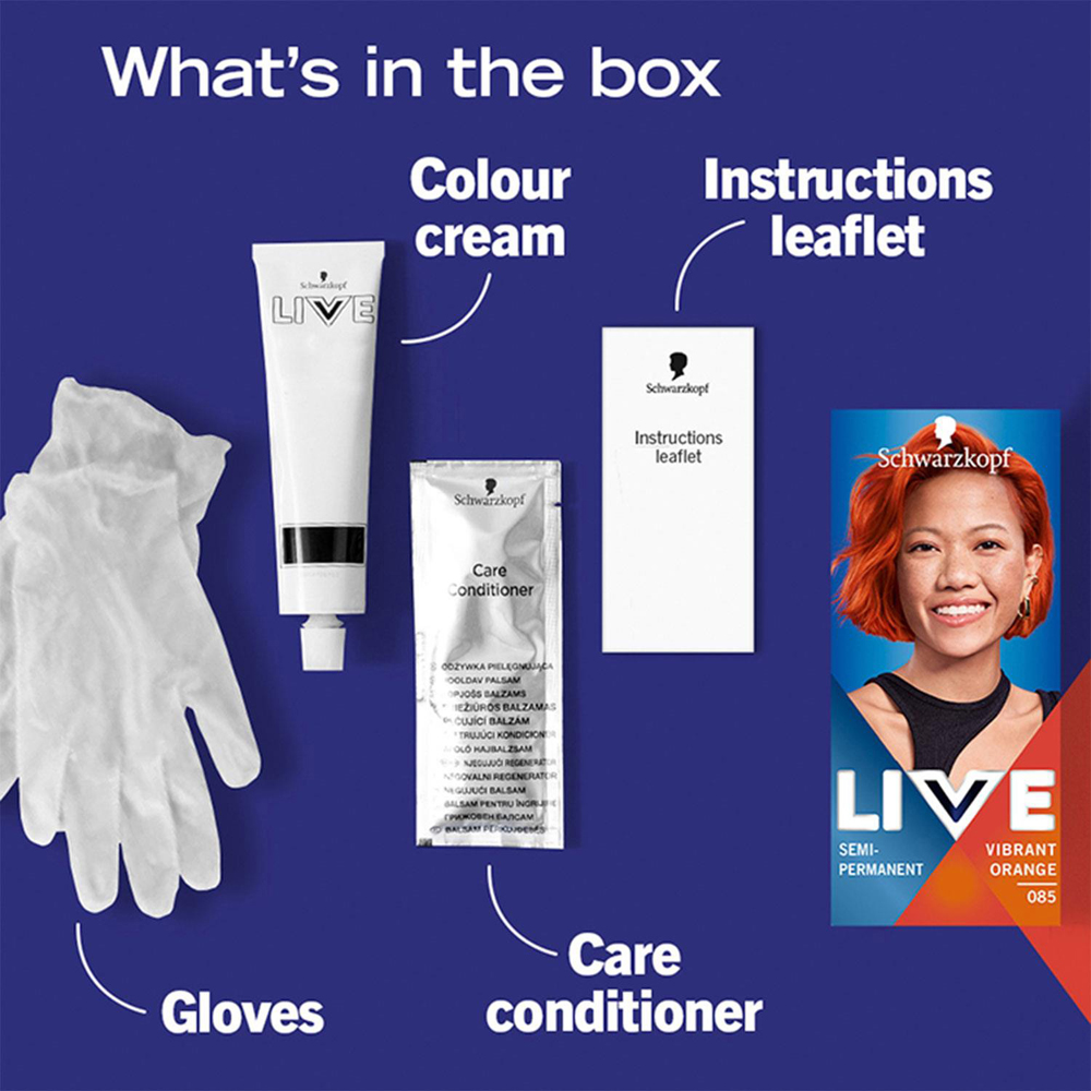Schwarzkopf Live Orange Ultra Brights Vibrant Semi-Permanent Hair Dye Image 2