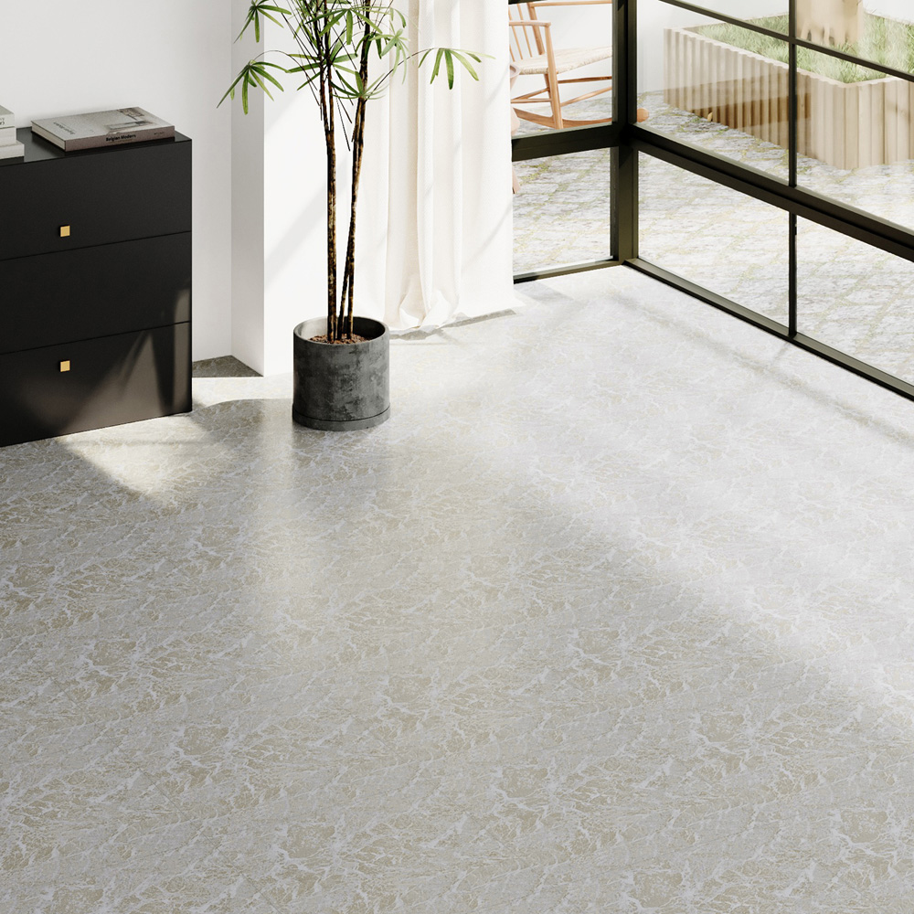 Living and Home Wave Pattern White Self-Adhesive PVC Flooring Tile 30 Pack Image 7