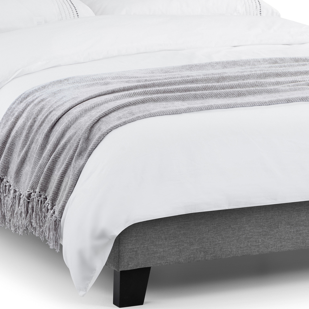 Julian Bowen Rialto Double Light Grey Linen Bed Image 7