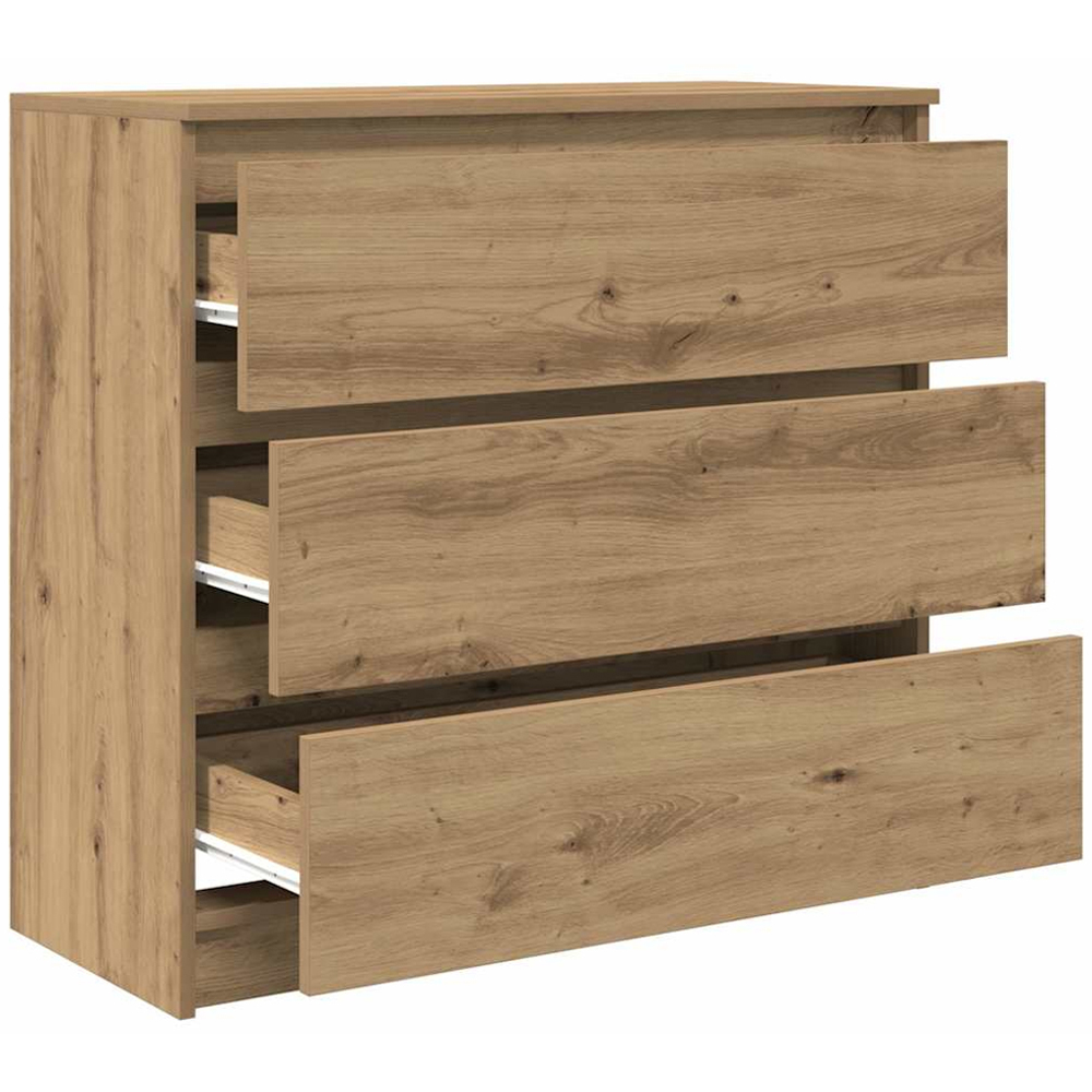 vidaXL 3 Drawer Artisan Oak Sideboard Image 5