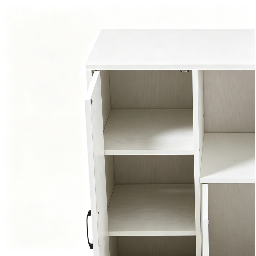 Living and Home 3 Door Single Shelf White Sideboard Image 5