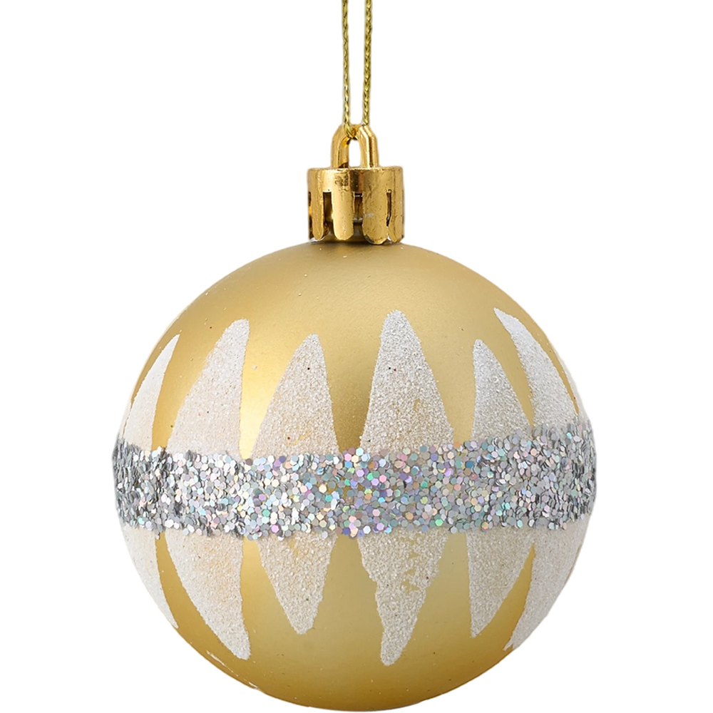 Living and Home White and Gold Christmas Tree Decoration Ornaments 40 Pack Image 4