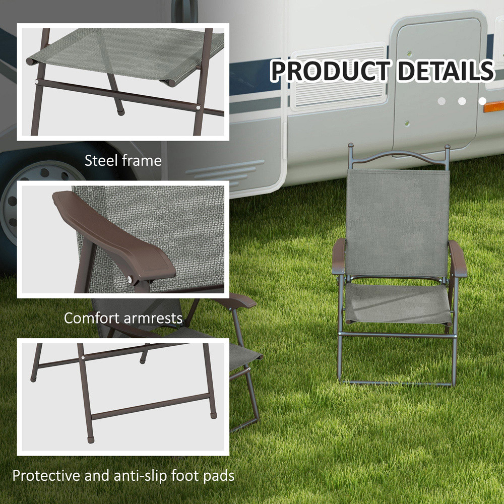 Outsunny Set of 2 Folding Camping Chair Image 6