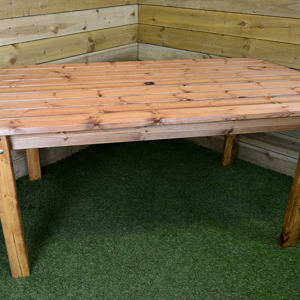 Samuel Alexander Hand Made Wooden 6 Seater Garden Dining Bench Set Rustic Image 4