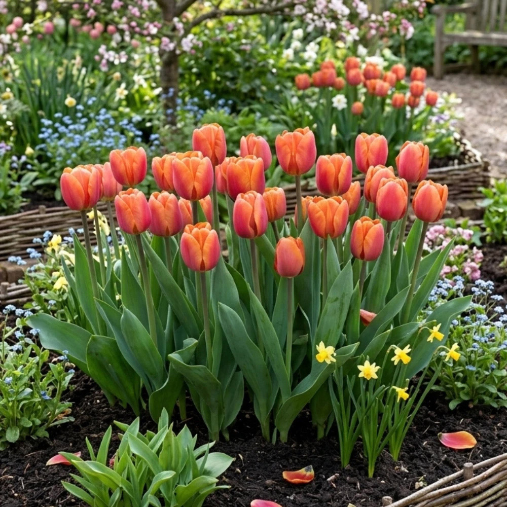 Thompson and Morgan Tulip Single Triumph Late Brown Sugar Planting Bulb 32 Pack Image 2