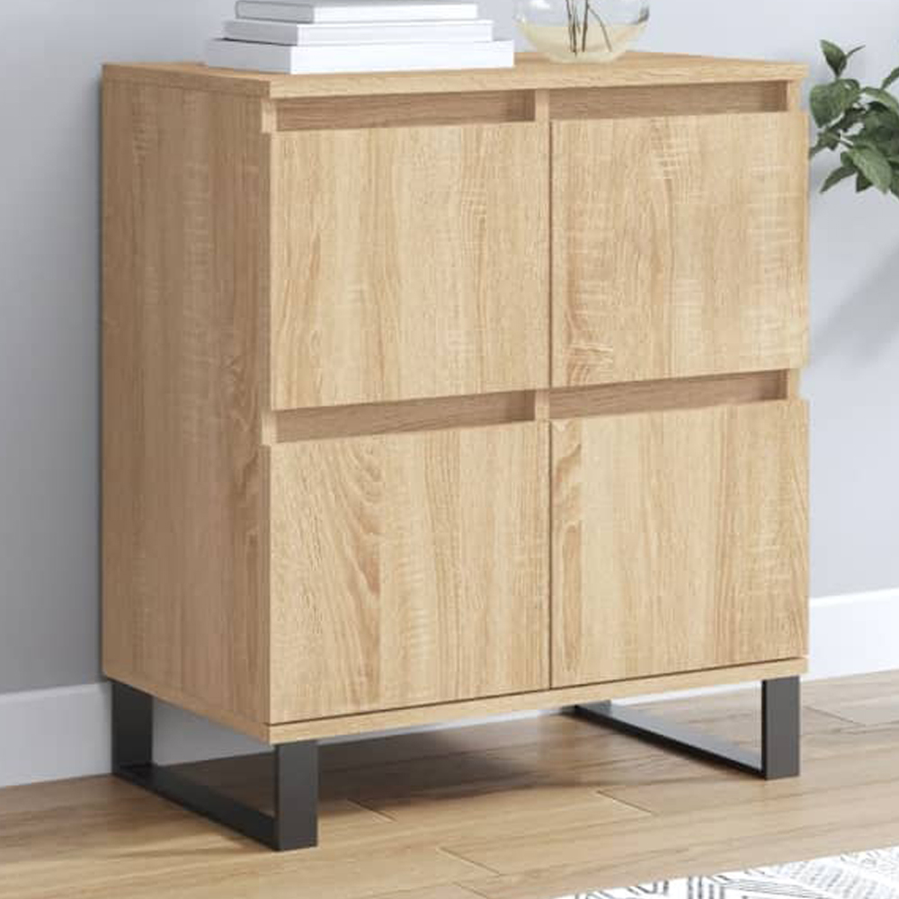 vidaXL 4 Door Sonoma Oak Sideboard Image 1