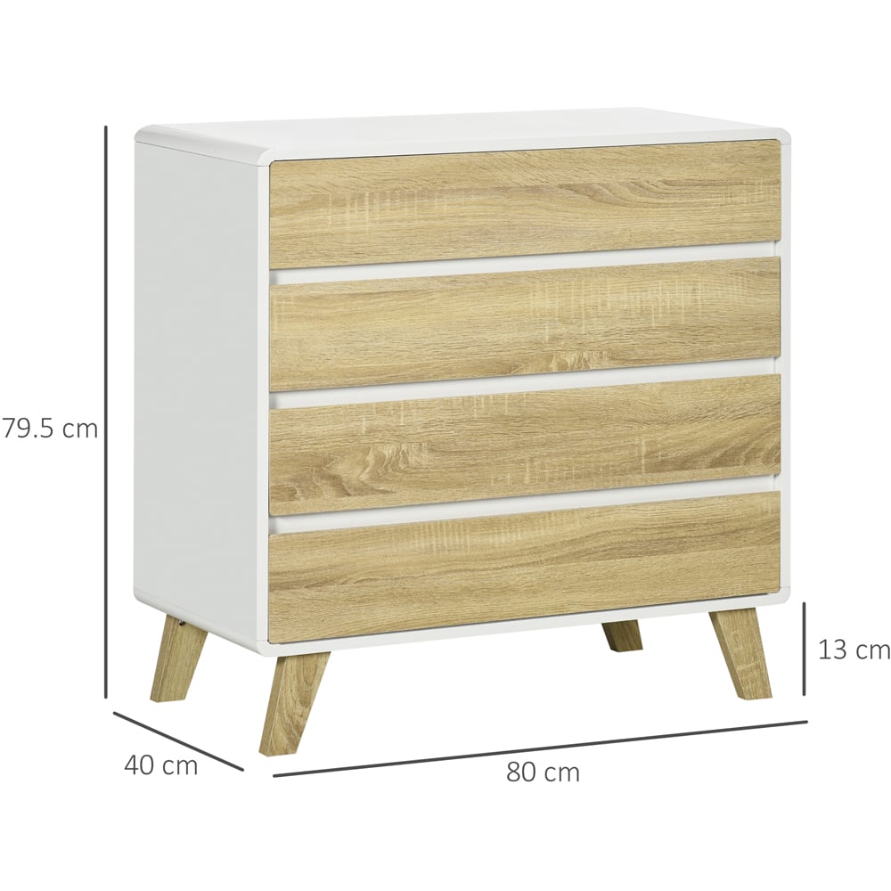 Portland 4 Drawer Oak Chest of Drawers Image 9