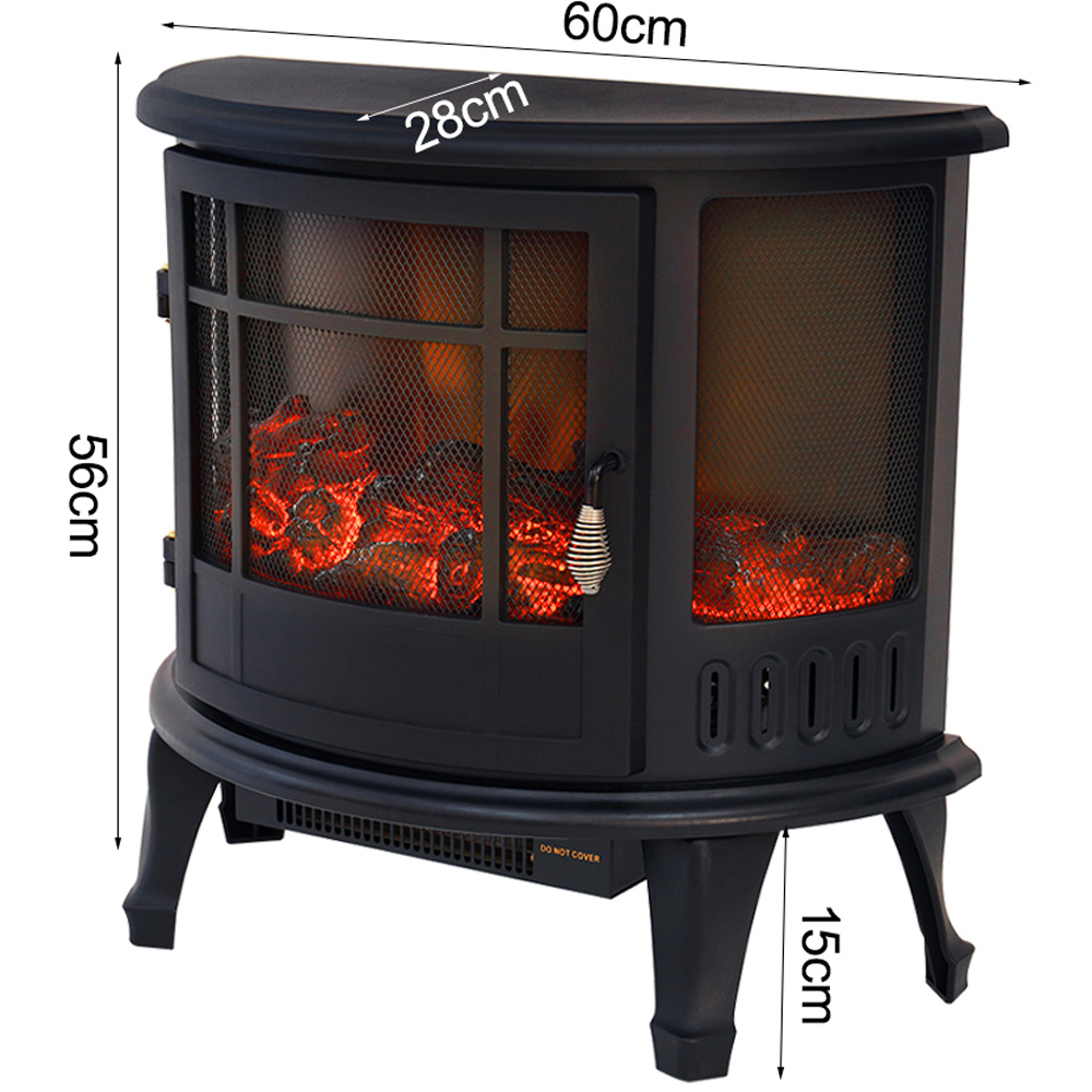 Living and Home Black Electric Fireplace Heater 1800W 24 inch Image 8