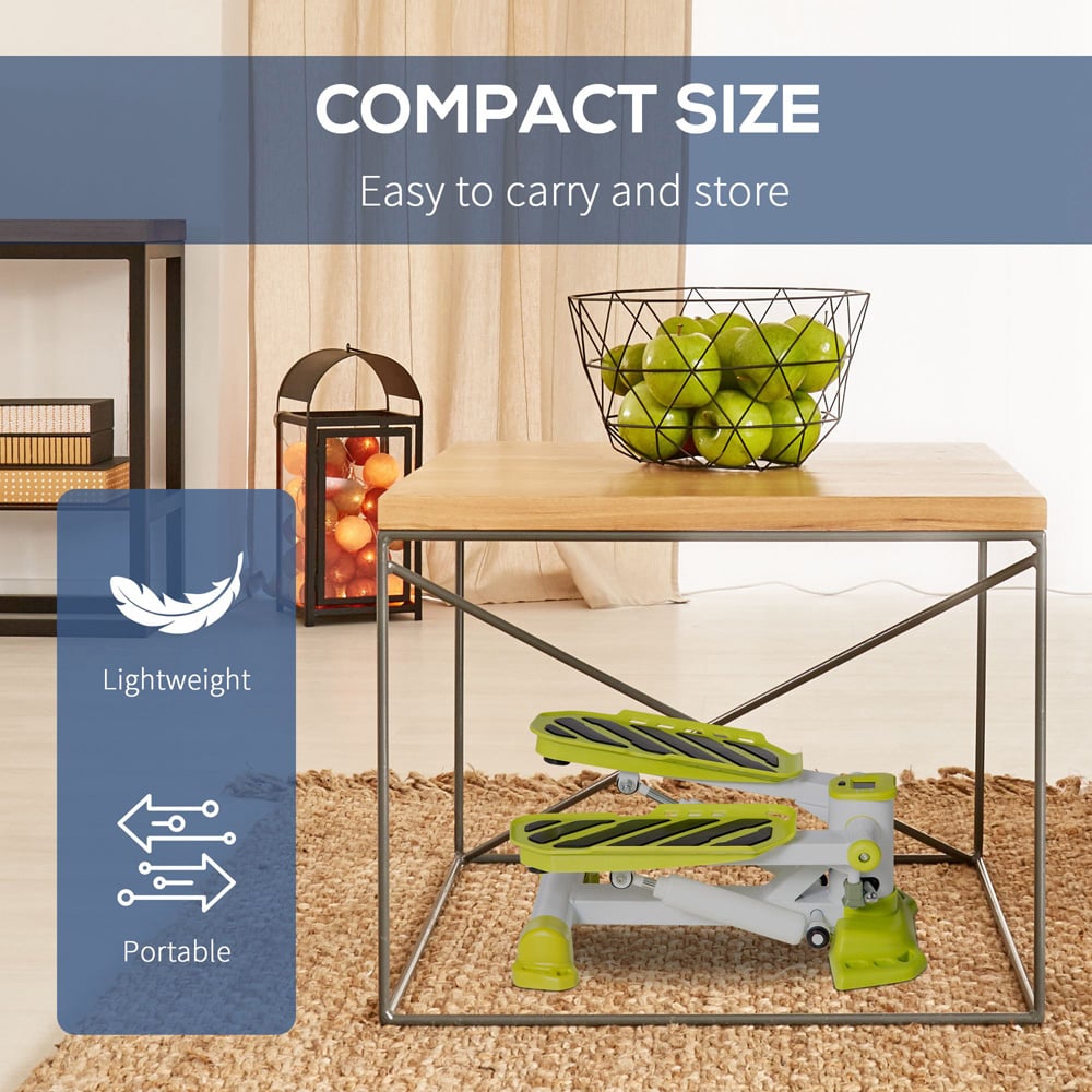 HOMCOM Green Portable Home Mini Stepper with LCD Display Image 5