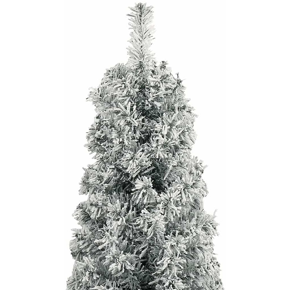 vidaXL 300 LED Pre-Lit Blue Baubles Green Artificial Snow Flocked Christmas Tree 9ft Image 7