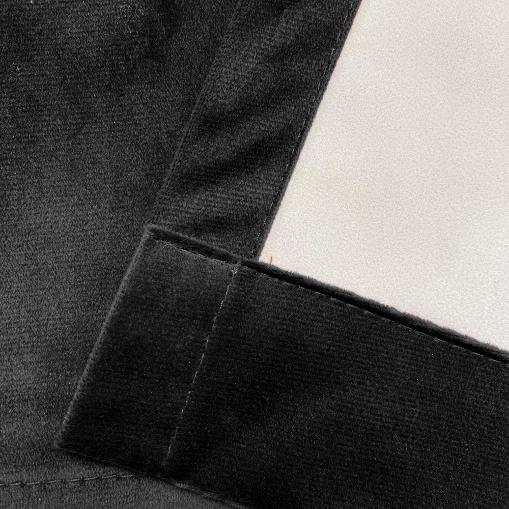 Enhanced Living Hampton Black Velvet Blackout Thermal Eyelet Curtain 229 x 229cm Image 4