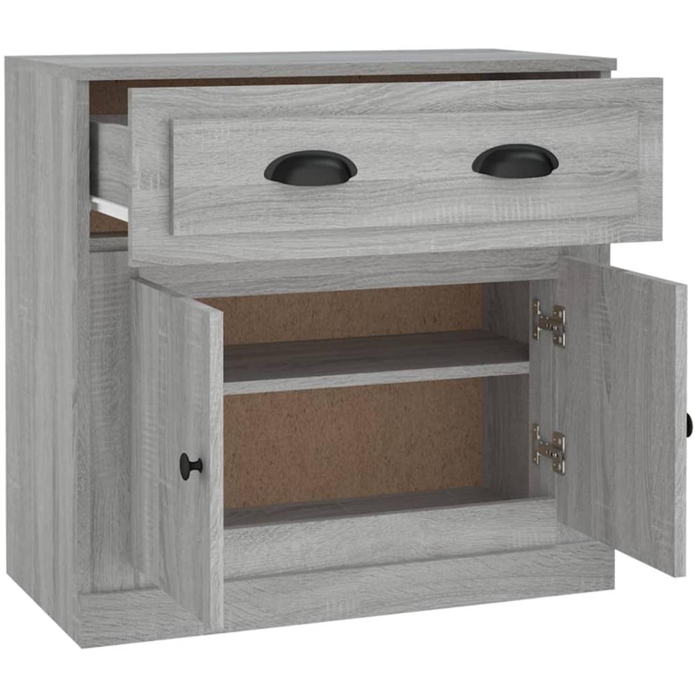 vidaXL 2 Door Single Drawer Grey Sonoma Wooden Sideboard Image 6