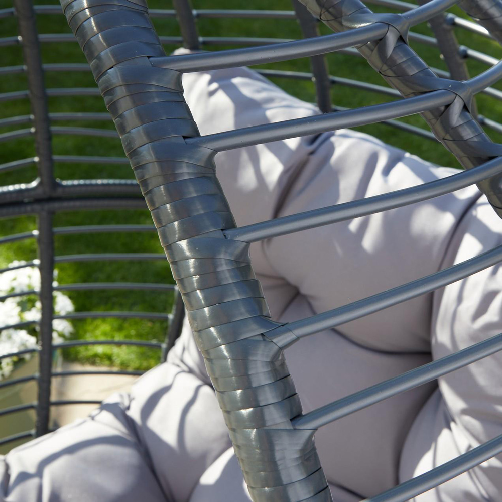 Home Source Eden Egg Balloon Dark Grey Cushioned Chair Image 3
