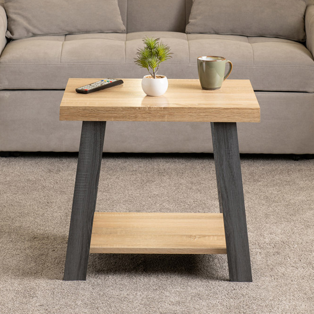 Seconique Eddie Grey and Sonoma Effect Side Table Image 1