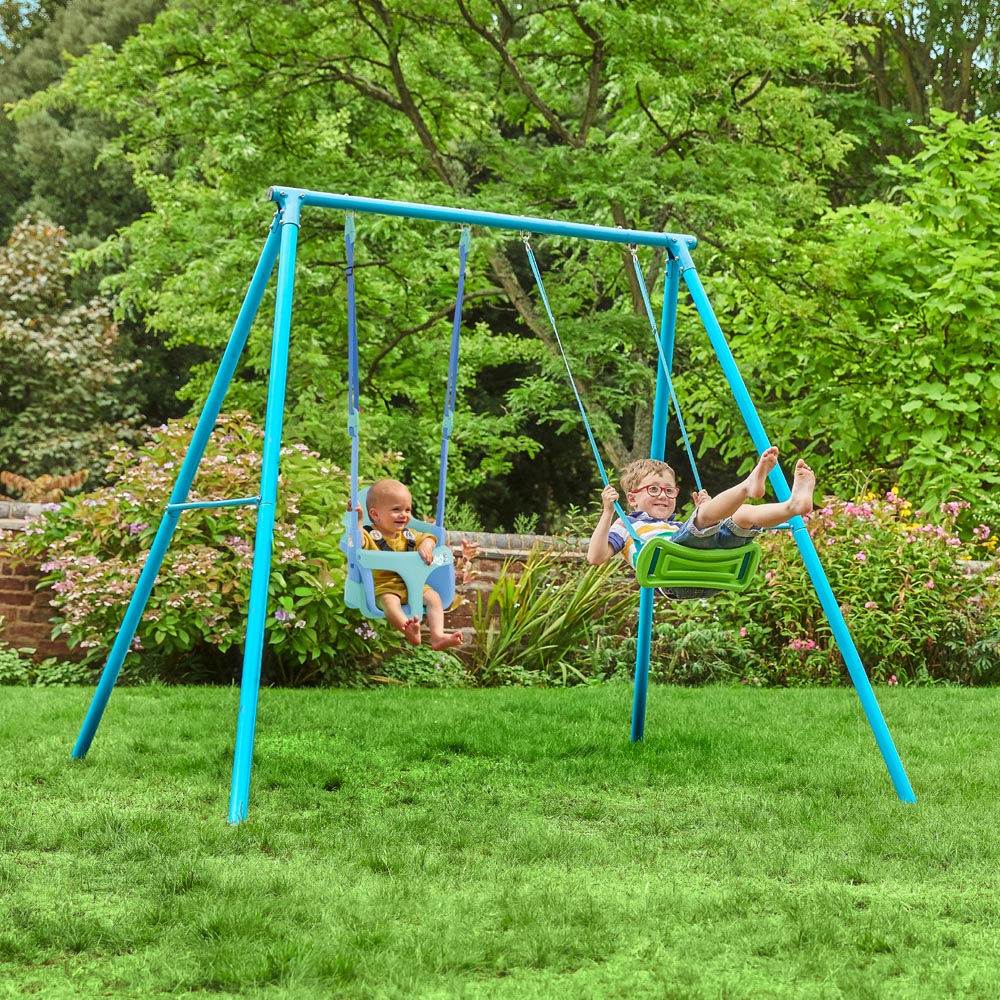 TP Kids Bluey Metal Double Swing Set with Quadpod Seat Image 2