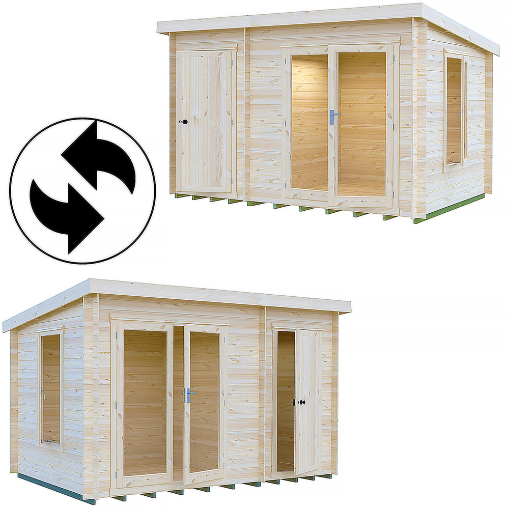 Shire Elm 8 x 12ft Contemporary Style Dual-Purpose Pent Log Cabin with Integral Storage Image 5