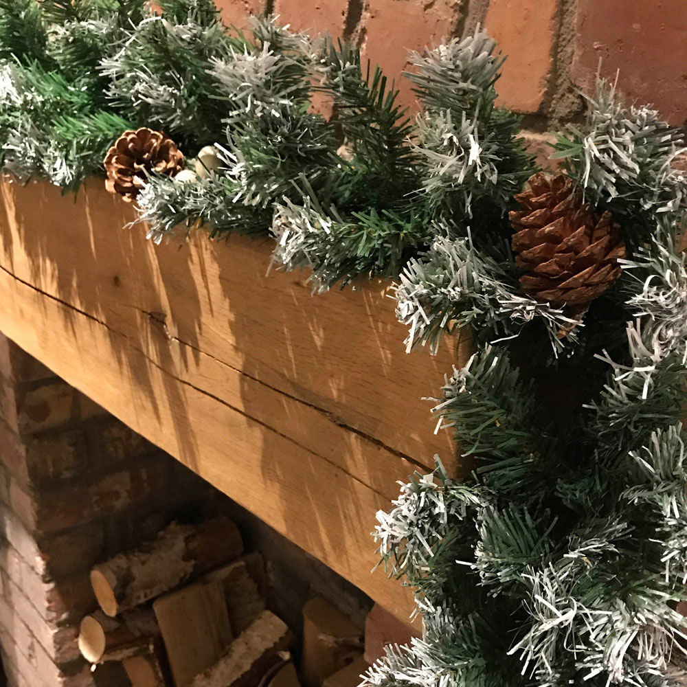 Samuel Alexander Snow Tip Christmas Pine Garland with White Berries and Cones 270cm Image 6