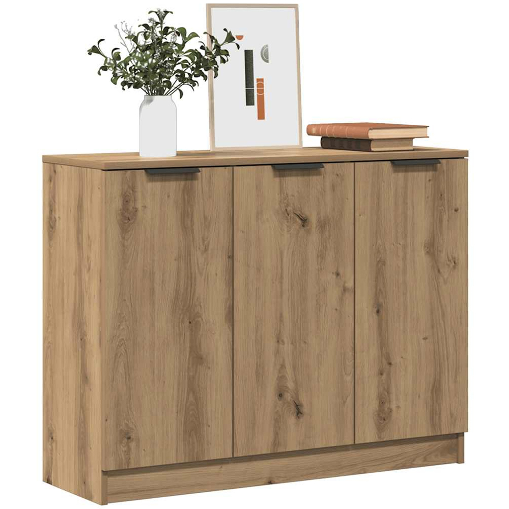 vidaXL 3 Door Artisan Oak Sideboard Image 3