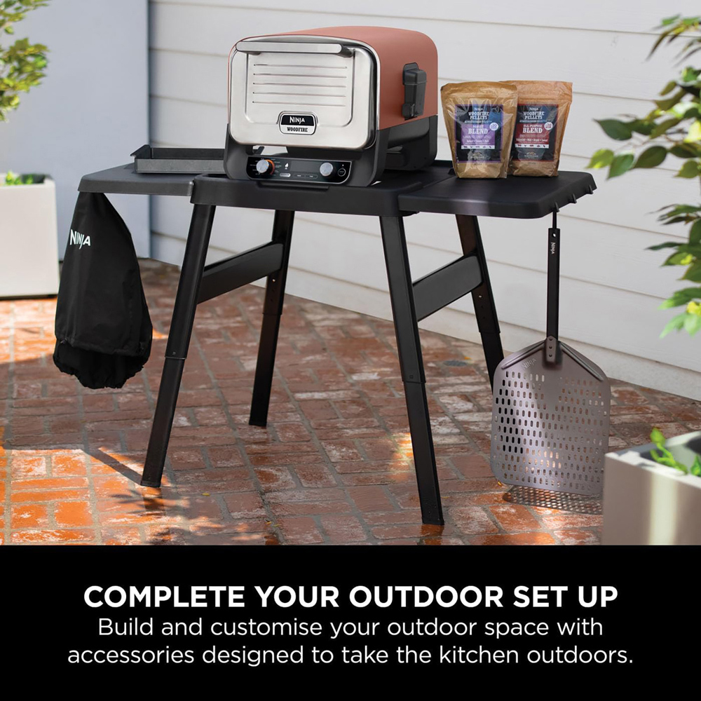 Ninja Woodfire Adjustable BBQ Oven Stand with Side Table Image 3