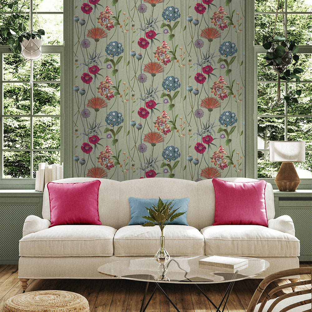 Belgravia Décor Botanist Sage Multicolour Wallpaper Image 3