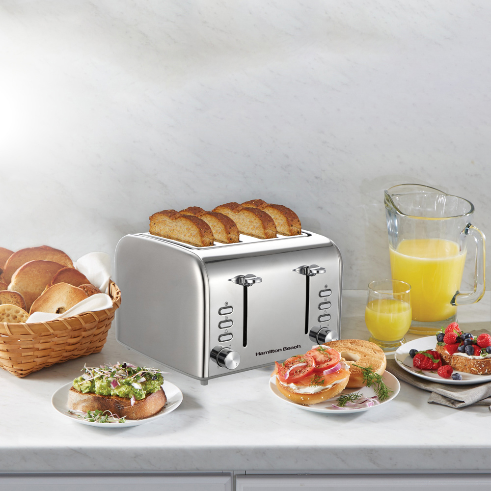 Hamilton Beach HB5729 Rise Brushed and Polished Stainless Steel 4 Slice Toaster Image 2