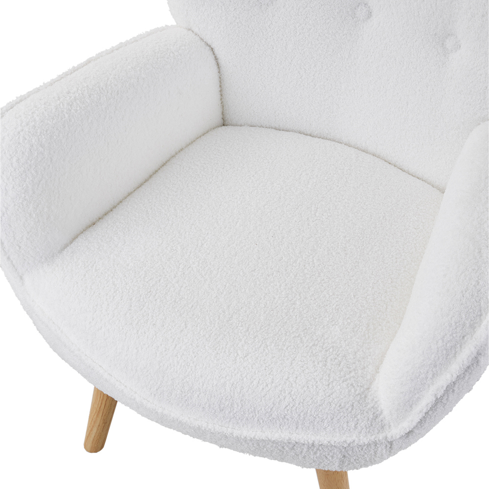 Living and Home White Modern and Elegant Lounge Chair Image 5