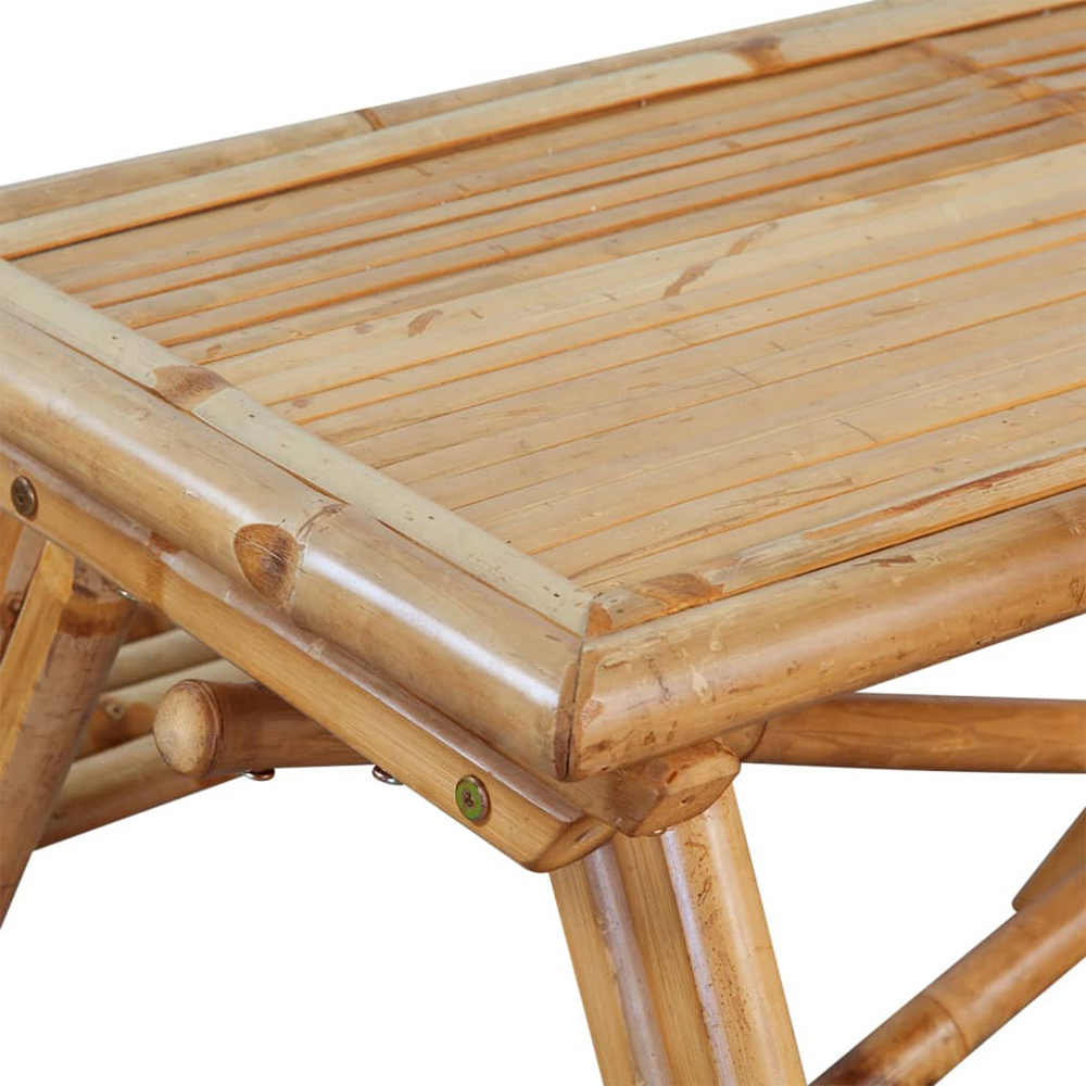vidaXL Brown Bamboo Picnic Table with Benches Image 3
