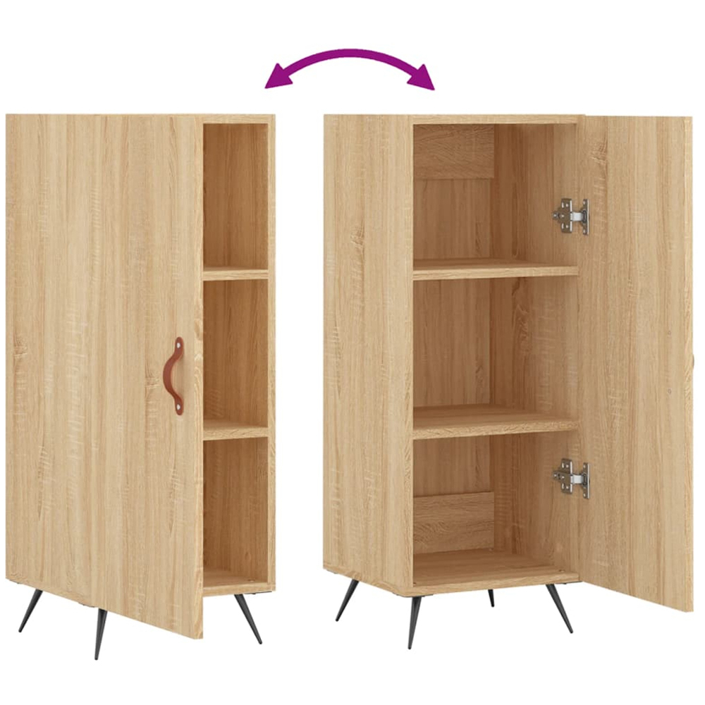 vidaXL Single Door Smoked Oak Sideboard Image 9
