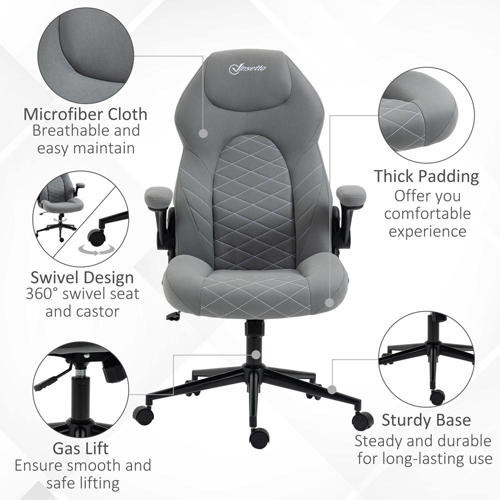 Portland Light Grey Swivel Office Computer Chair Image 5