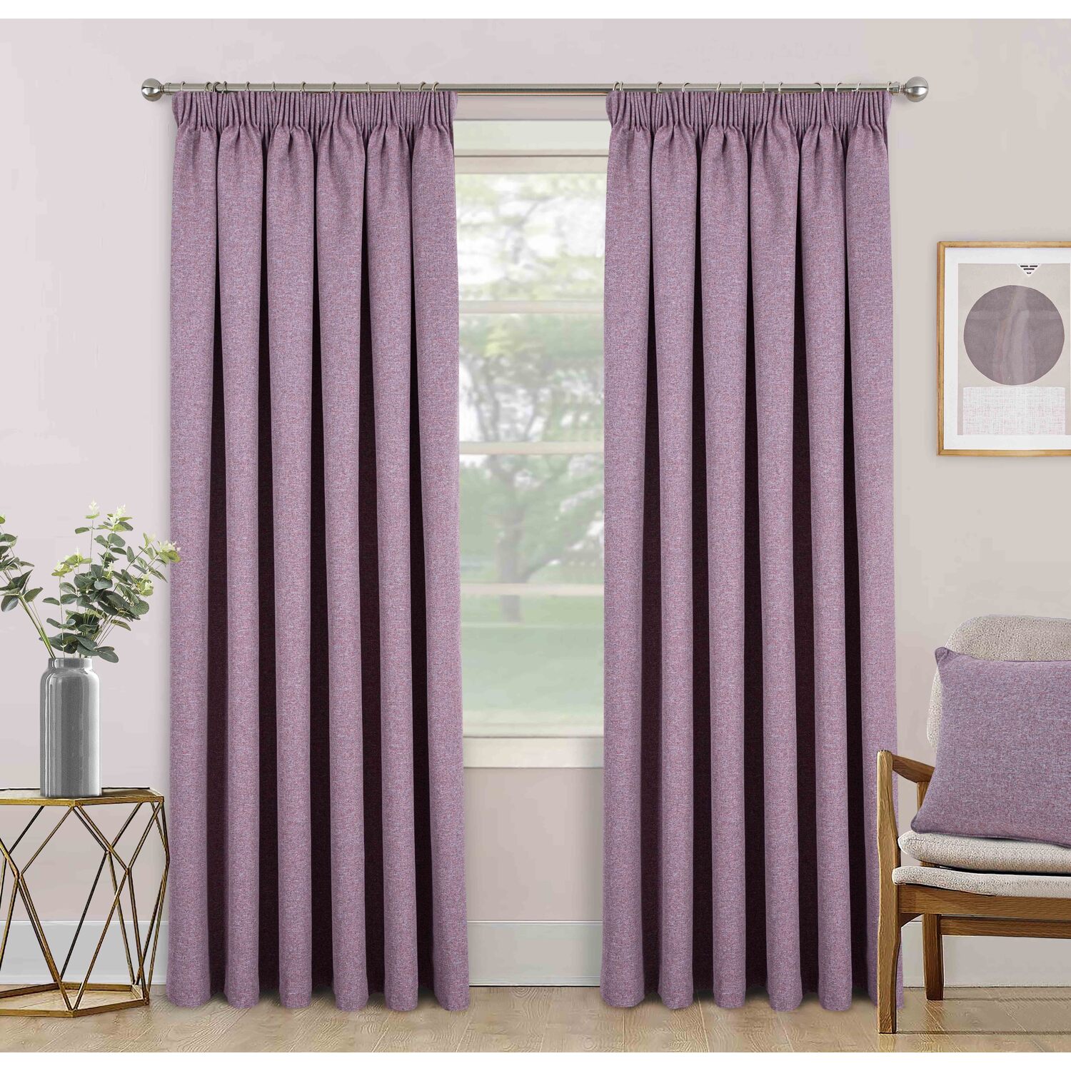 Divante Dusk Blackout Thermal Curtains - Purple / 168cm / 229cm Image 1
