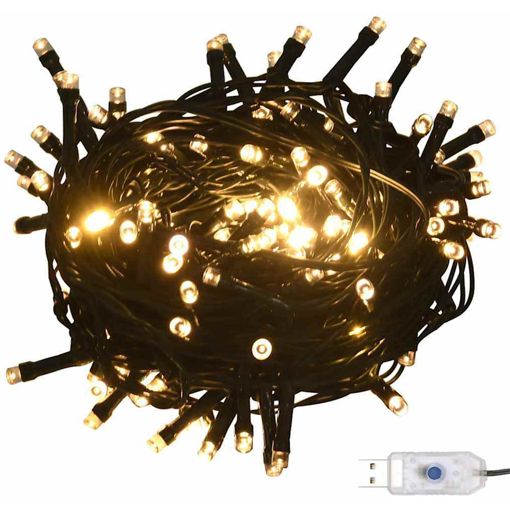 vidaXL Pre-Lit Rose Gold Baubles Green Artificial Christmas Tree 5ft Image 6