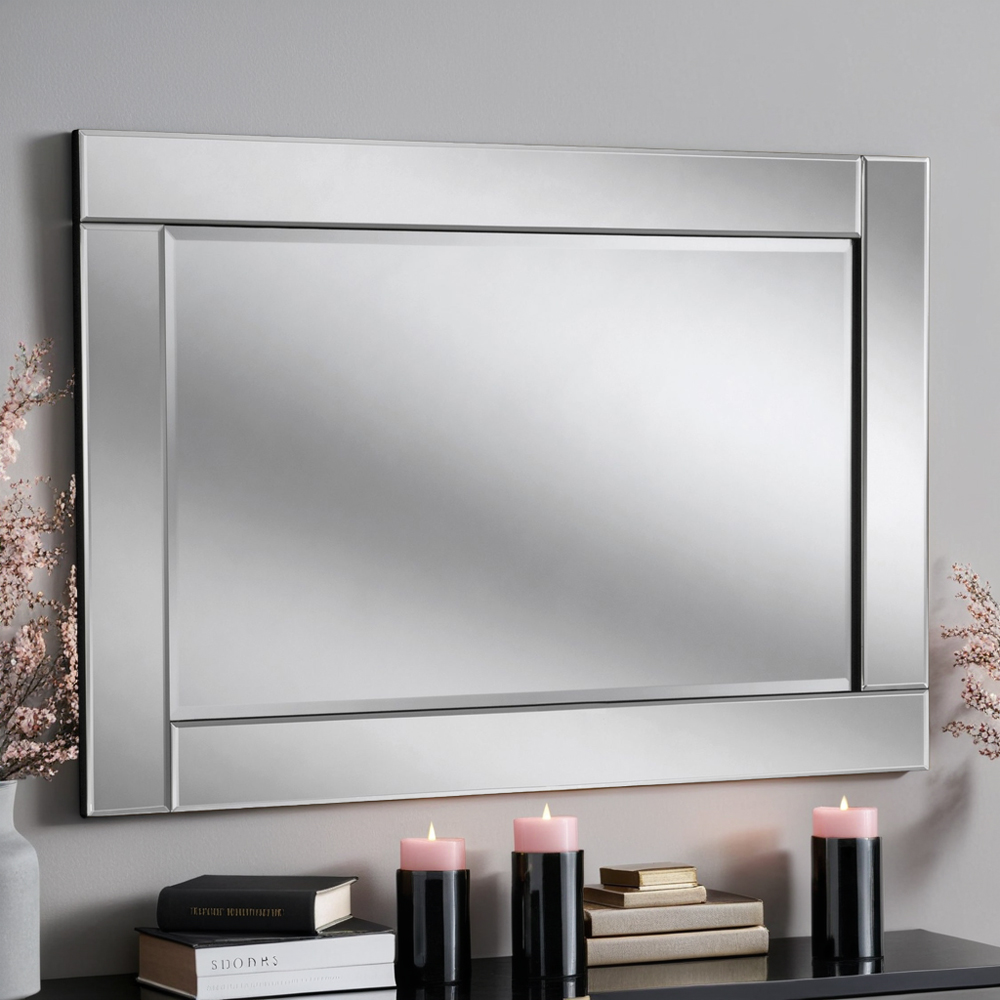 Yearn Contemporary Bevelled Wall Mirror 60 x 90cm Image 2